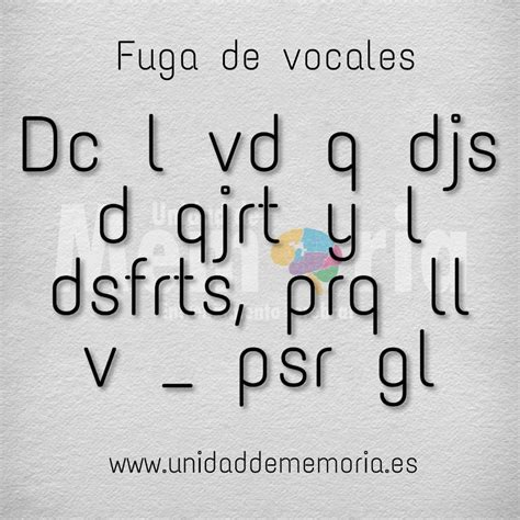 Unidad De Memoria Entrenamiento Cerebral Fuga De Vocales 30 5 2019