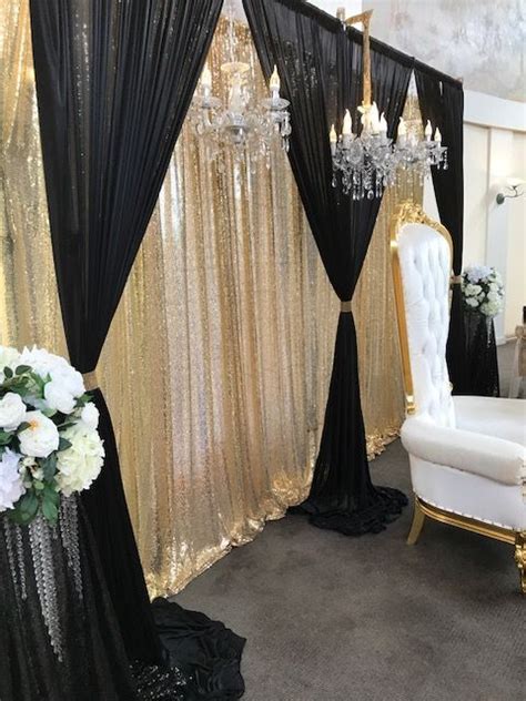 3d Bridal Table Backdrop Black And Gold 6m By 3m Wow Weddings Artofit