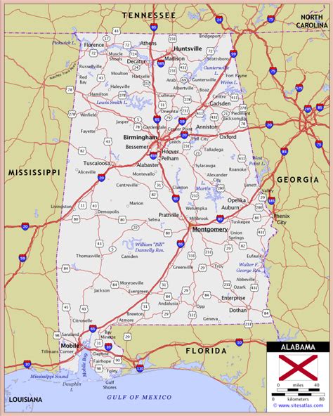 Map Of Alabama Travelquazcom