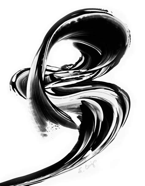 Black And White Painting Bw Abstract Art Artwork High Contrast Depth