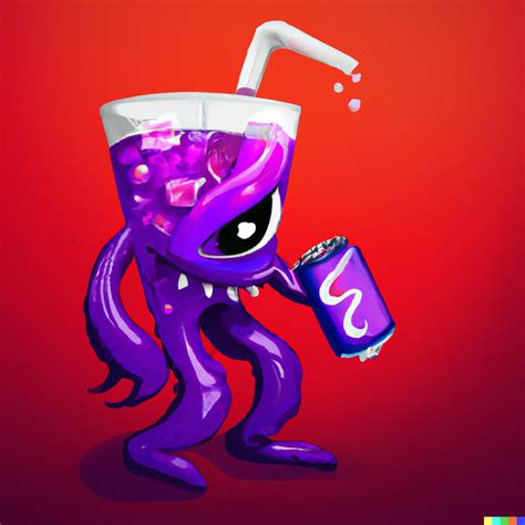 A Purple Monster Drinking A Soda Digital Art Rdalle2