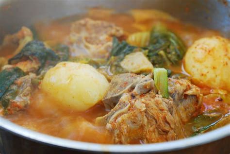 Gamjatang Spicy Pork Bone Stew Korean Bapsang Spicy Pork Pork