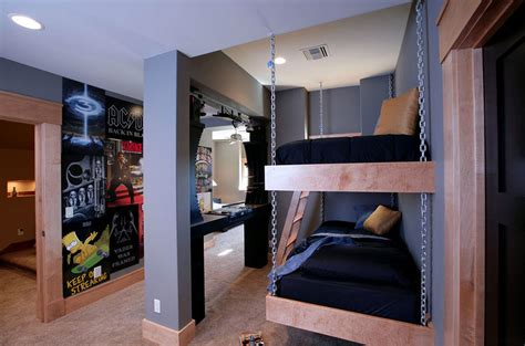 Letto con giroletto in legno o rivestito in tessuto, pelle o ecopelle con testata sfoderabile rivestita in tessuto. 30 Modelli di Letti a Castello Moderni per Bambini e ...