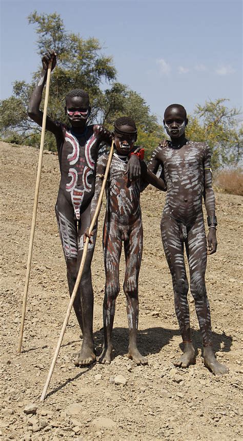 Ethiopia South Three Boys Painting By Robert Sorensen Fine Art America