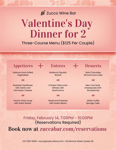 Valentines Day Restaurant Flyer Venngage