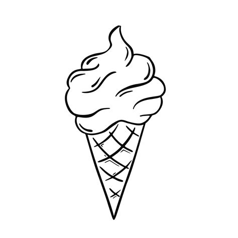 Premium Vector Simple Ice Cream Line Doodle Vector Illustration