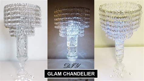 Dollar Tree Diy Glam Crystal Chandelier Table Lamp Glam Home Decor
