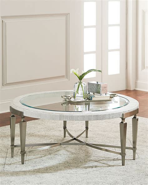 Made of solid white oak, this coffee table is sure to outlast you. Bernhardt Damonica White Oak Round Coffee Table | Neiman ...