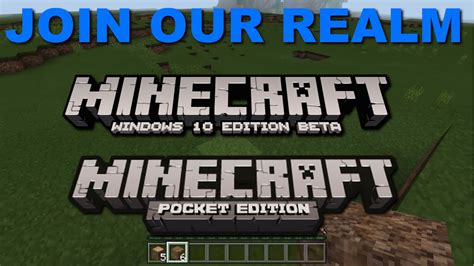 Join Our Minecraft Pocket Editionwindows 10 Realm Youtube