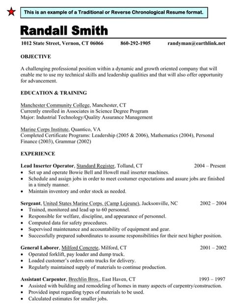 Your work history, with a. Download Traditional / Reverse Chronological Resume Format for Free | Page 4 - FormTemplate