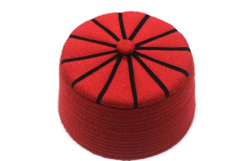 Genuine Felt Islamic Hat Baklawa Design Red To Black Muslim Etsy