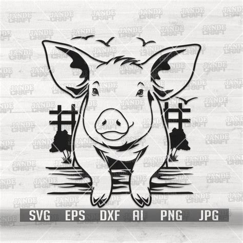 A Pig With The Words Svg Eps Epsf Dxf