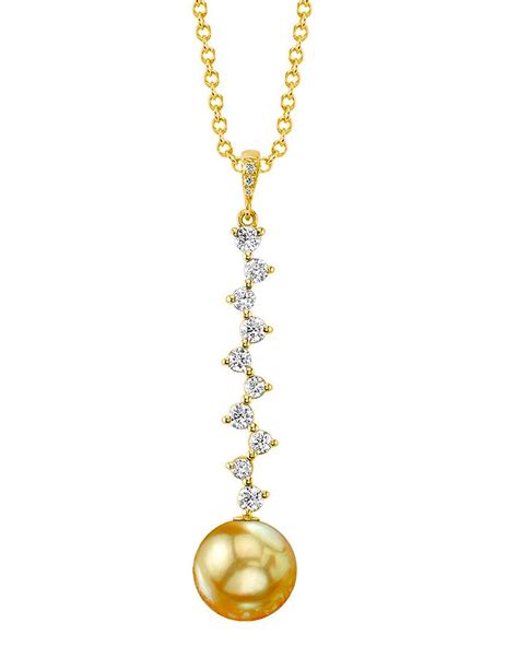 Golden South Sea Pearl Diamond Naomi Pendant