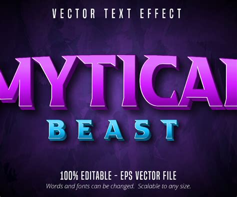 Artstation Mytical Beast Text 3d Editable Text Effect Artworks