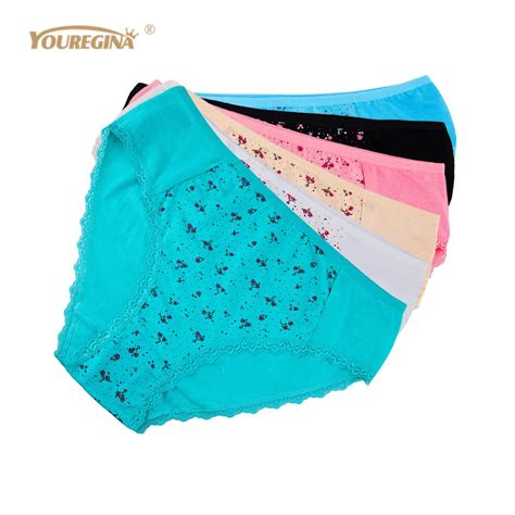 youregina women s underwear cotton briefs sexy high waist floral printed panties ladies briefs
