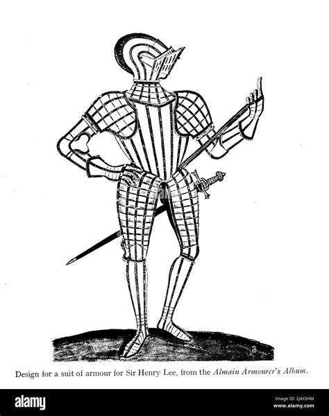 design for a suit of armour for sir henry lee from the book armour and weapons by charles