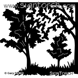 Tree Scene Signtorch Dxf Svg Cnc Plasma Router Laser Art