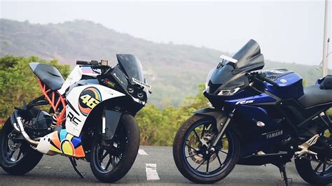 I'd recommend at least a 300. KTM RC200 & Yamaha R15 V3 - Modified - YouTube