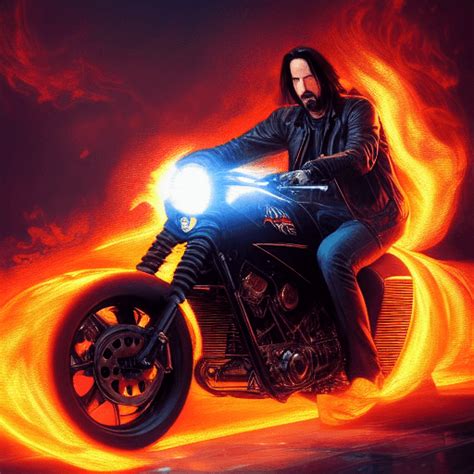 Keanu Reeves As Ghost Rider 8k Resolution Concept Art Portrait