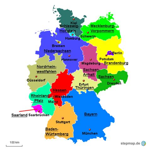 Karte der bundesländer von deutschland. Deutschlands Bundesländer von Djego_10557 - Landkarte für ...