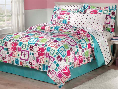 What's in a comforter set? Girls Twin Comforter Set With Bedskirt, Teal, Comforter ...