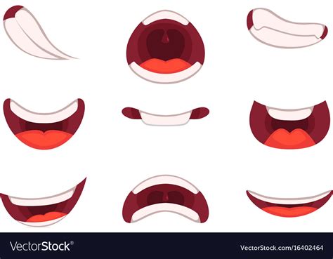 Different Emotions Cartoon Mouths With Funny Vector Image