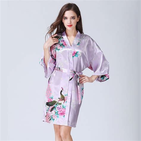 Beforw Fashion Imitated Silk Night Dress Japanese Style Kimono