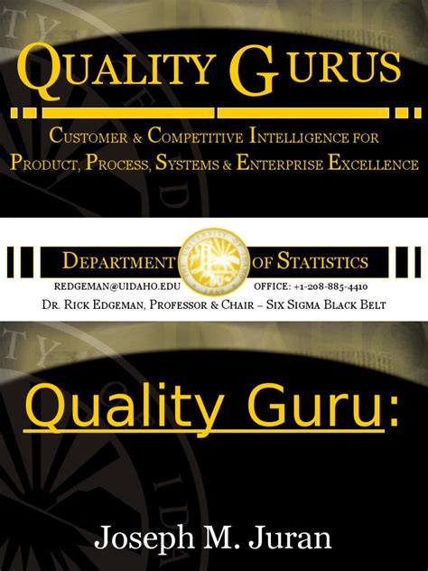 Quality Gurus Quality Management Quality Business
