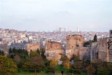 View Of Yedikule Fortress In Istanbul Turkey Stock Image Image Of