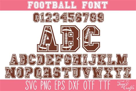 Buy Football Svg Alphabet Varsity Font Football Font Svg Sports Font