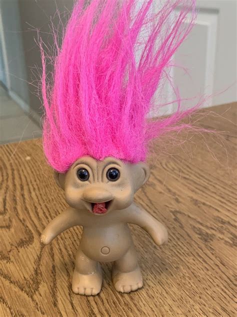 Vintage Tnt 1991 Pink Haired 4 Brown Eyed Troll Baby Doll Orig Etsy