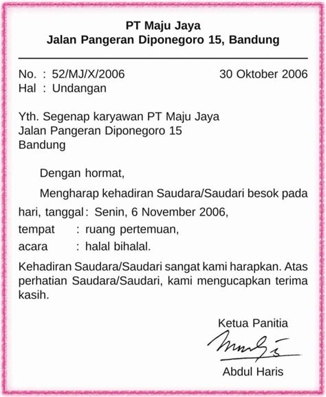 Surat dinas perusahaan ialah surat dinas yang dikeluarkan perusahaan swasta maupun negeri sehubungan instansi luar maupun kegiatan yang dilaksanakan di dalam perusahaan tersebut. 8 Contoh Surat Dinas Resmi yang Baik dan Benar (Struktur ...