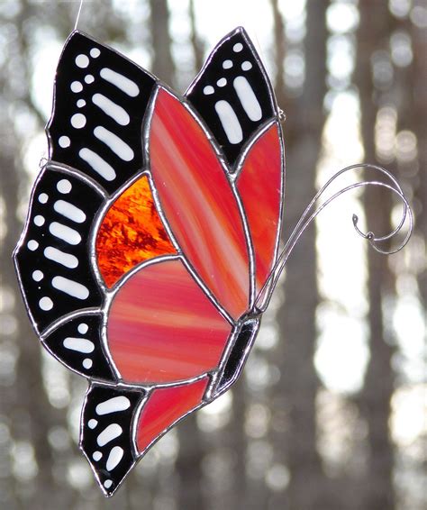 Stained Glass Monarch Butterfly Etsy Pintura Sobre Vidrio Arte En Vidrio Arte Con Vidrio