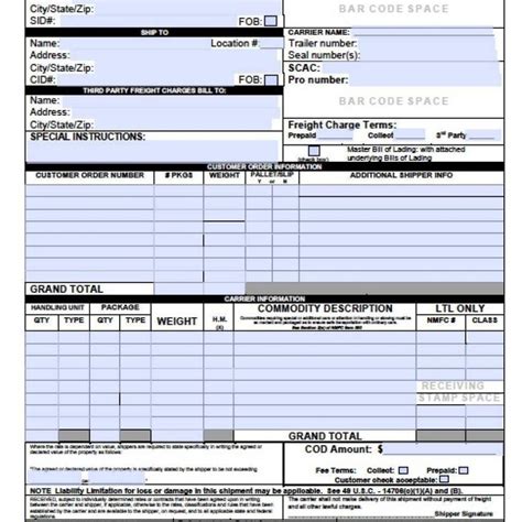 I do agree to the terms contained in the moving agreement / guidelines. Download Blank Bill Of Lading Forms | Pdf | Word | Excel ...