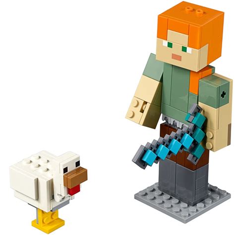 Lego Minecraft Alexs Bigfig Chicken Construction Toys Bandm