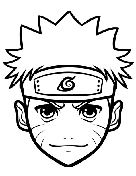 Narutos Face Coloring Page Anime Coloring Pages