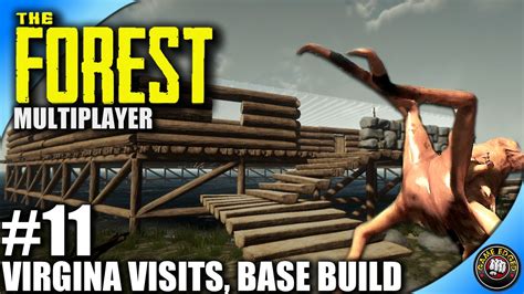 The Forest Lets Play Ep11 Virginia Visits Base Build Multiplayer