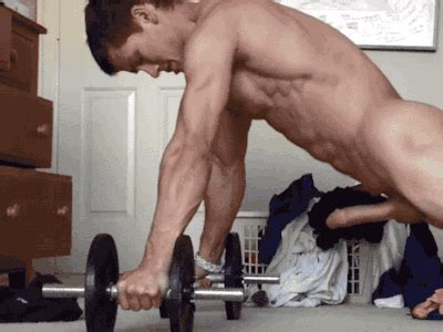 Nude Male Workout GIF