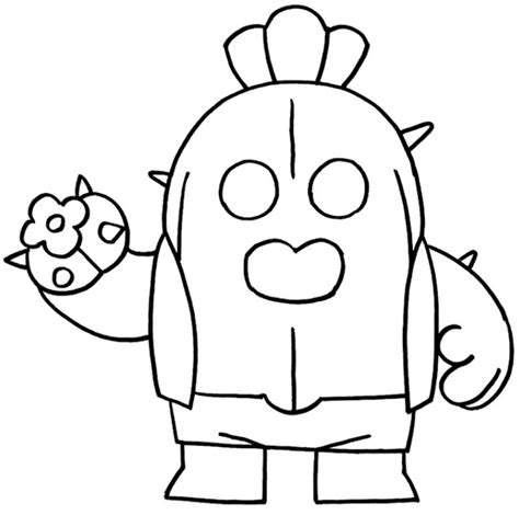 Tuto dessin poco brawl stars pixel art. Coloriage Brawl Stars : Spike Cactus 31 | Kawaii, Silhouette