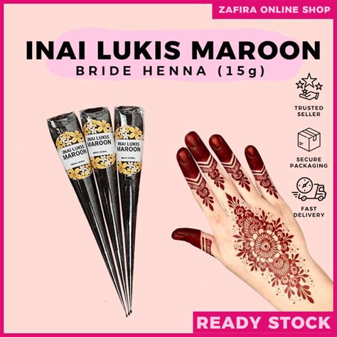 Inai Lukis Mini Maroon Bride Henna 15g Lazada