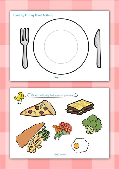 Healthy Eating Worksheet For Kindergarten
