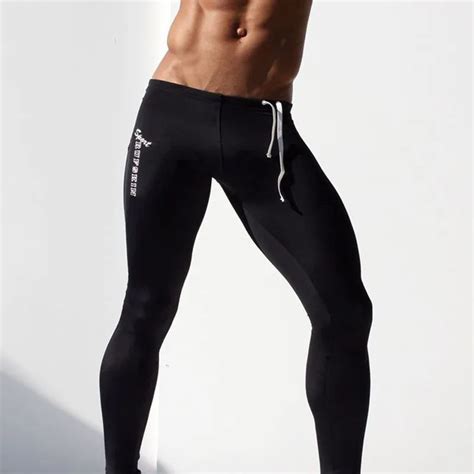 men high stretch tight pants men gym yoga long pants polyester sport sexy running tight male