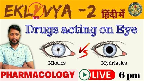 Drug Used In Eye Miosis And Mydriasis Pharmacology D Pharmacy 2nd