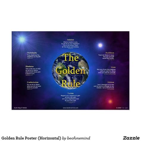 Golden Rule Poster Horizontal Zazzle Personalized Prints Custom