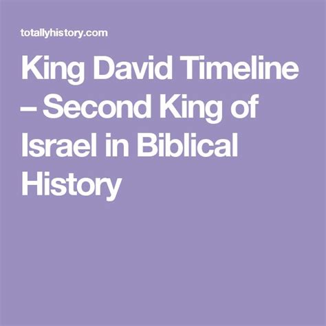 King David Timeline Second King Of Israel In Biblical History Kings