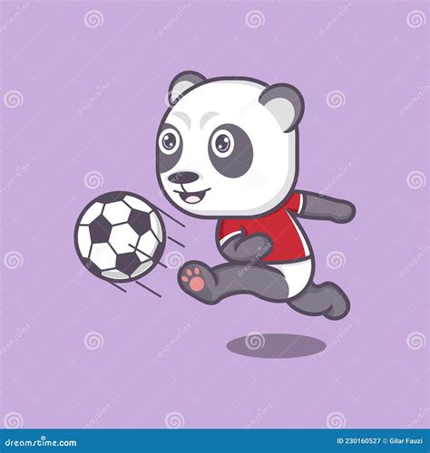 Cute Panda Soccer Stock Vector Illustration Of Play 230160527