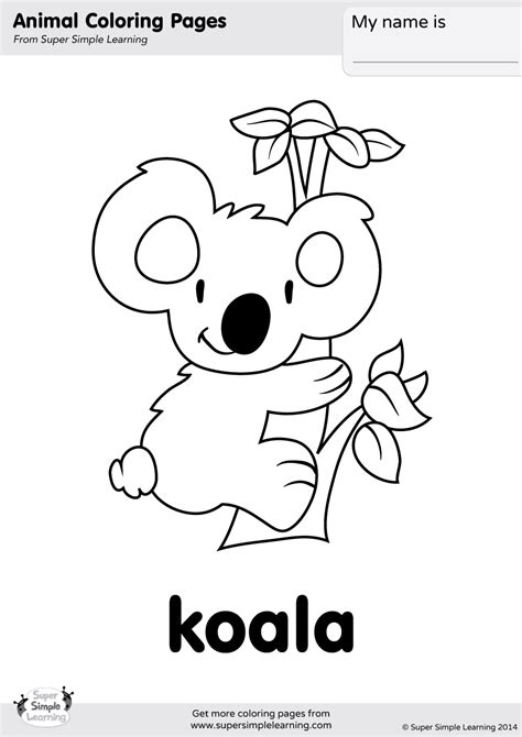 Zoek je een paarden kleurplaat? Koala Coloring Page | Super Simple