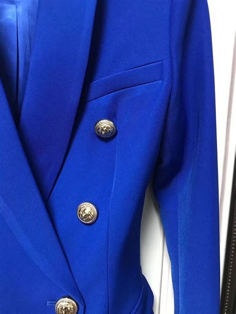 2020 Chic Royal Blue Women Blazer High Quality Designer Coat Double