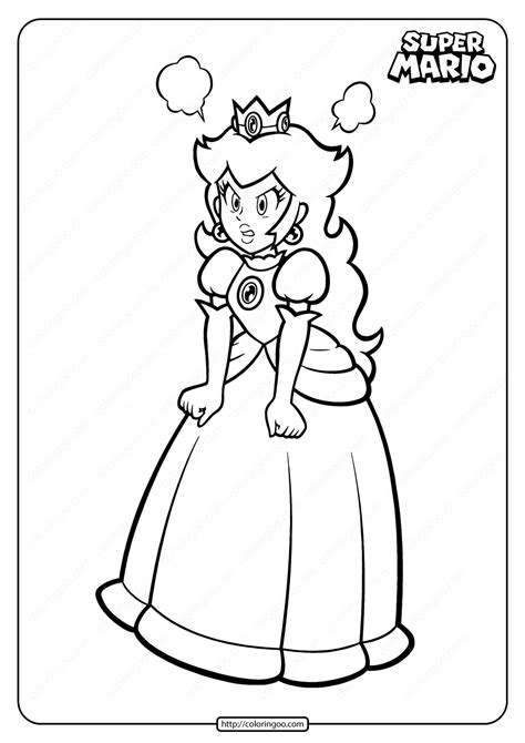 Printable Super Princess Peach Pdf Coloring Page Super Mario Coloring Pages Super Princess