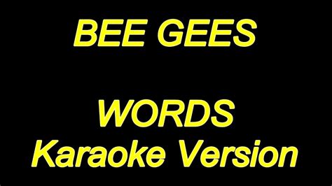 Bee Gees Words Karaoke Lyrics New Acordes Chordify